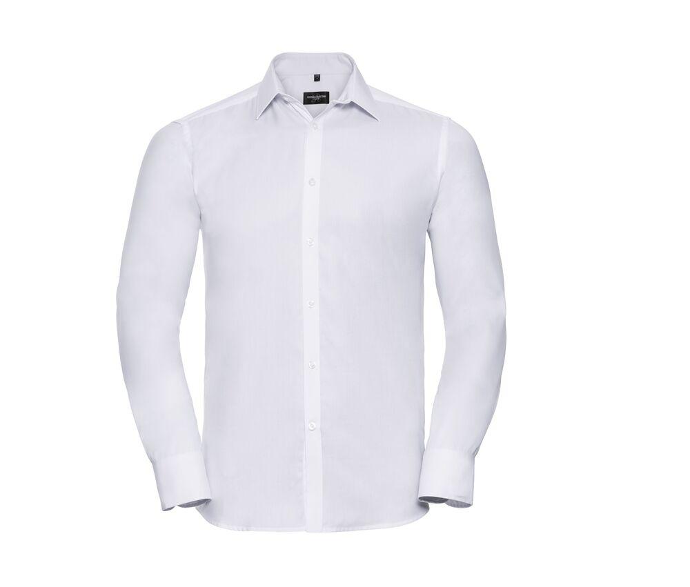 Russell Collection JZ962 - Mens' Long Sleeve Herringbone Shirt