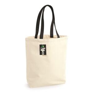 Westford Mill WM671 - Fairtrade cotton camden shopper Natural/Black