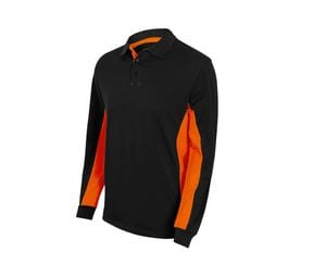 VELILLA V5514 - POLO BICOLORE MANCHES LONGUES Black / Orange