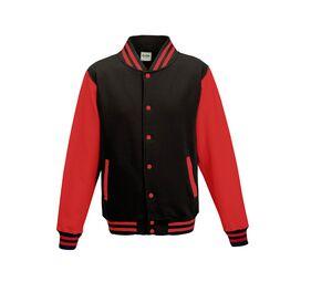 AWDIS JH043 - Sweat baseball Jet Black/Fire Red