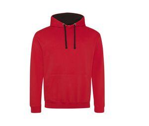 AWDIS JH003 - Contrast Hoodie Fire red/Jet Black