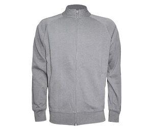 JHK JK296 - Large zip Sweat Grey melange