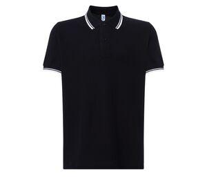 JHK JK205 - Contrasting men's polo shirt Black / White