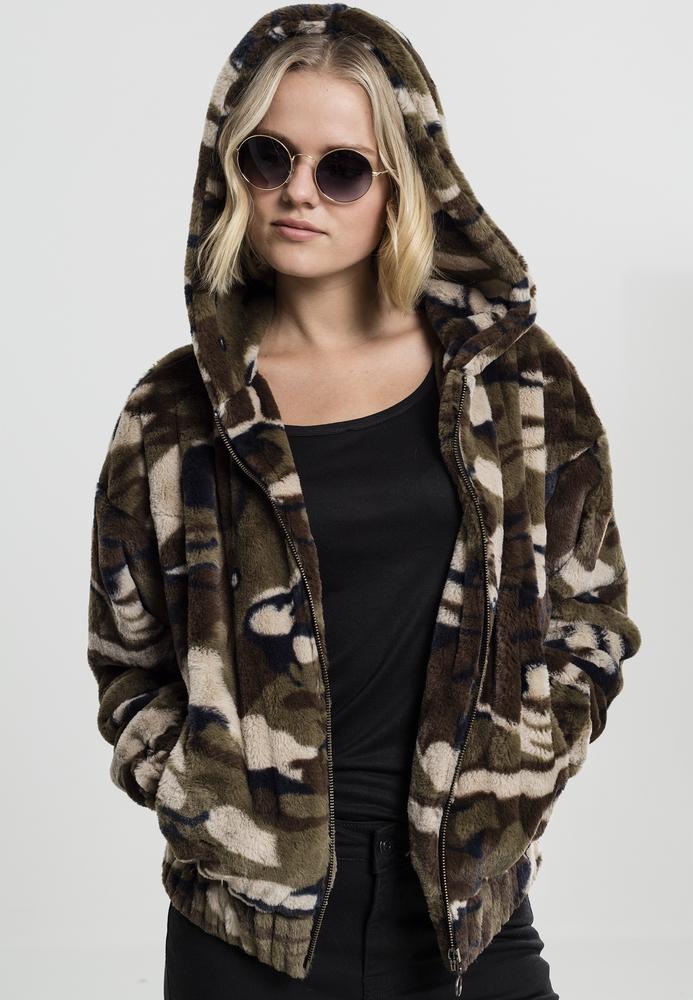 Urban Classics TB1753C - Ladies Camo Teddy Jacket