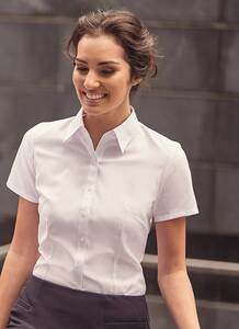 Russell Collection JZ63F - Ladies Short Sleeve Herringbone Shirt